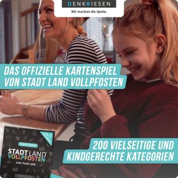 STADT LAND VOLLPFOSTEN® – Das Kartenspiel – JUNIOR EDITION "Jeder Punkt zählt."