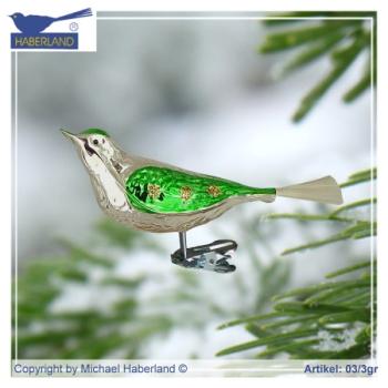 Großer Vogel, silber/grün