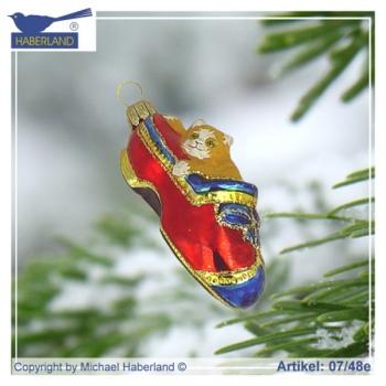 Katze im roten Schuh