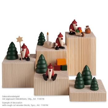Miniaturset 3 | Weihnachtsmann mit Schubkarre und Sack