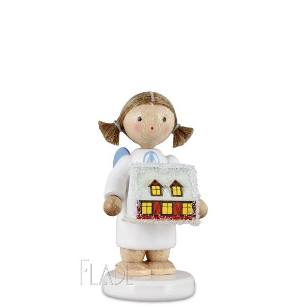 Engel mit erzgebirgischem Lichterhaus