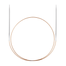 Rundstricknadeln mit Messingspitze und Goldseil