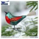 Vogel groß, rot und grün